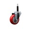 Service Caster 3.5'' SS Red Poly Wheel Swivel 3/4'' Expanding Stem Caster SCC-SSEX20S3514-PPUB-RED-34 - alternate 1